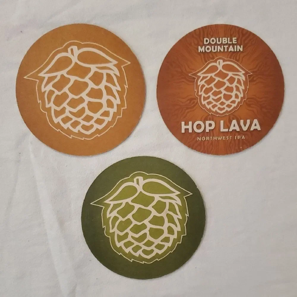 3 Double Mountain Ale Cardbord Coasters
